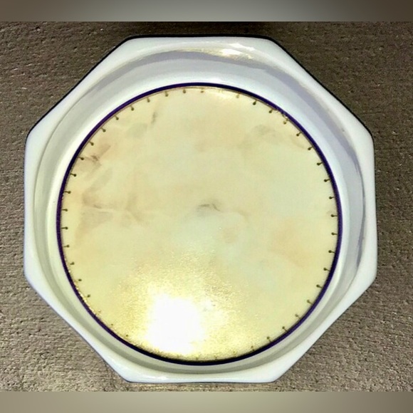 Vintage Andre Richard ST. TROPEZ Gold Trim White Ceramic Octagonal Trinket Dish - Picture 3 of 10
